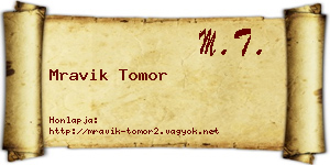 Mravik Tomor névjegykártya